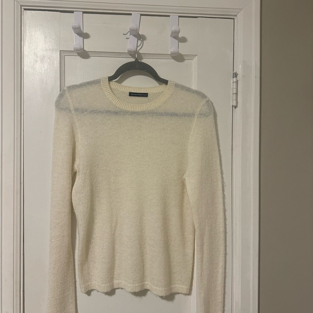 Brandy Melville Cream Crew Neck Sweater